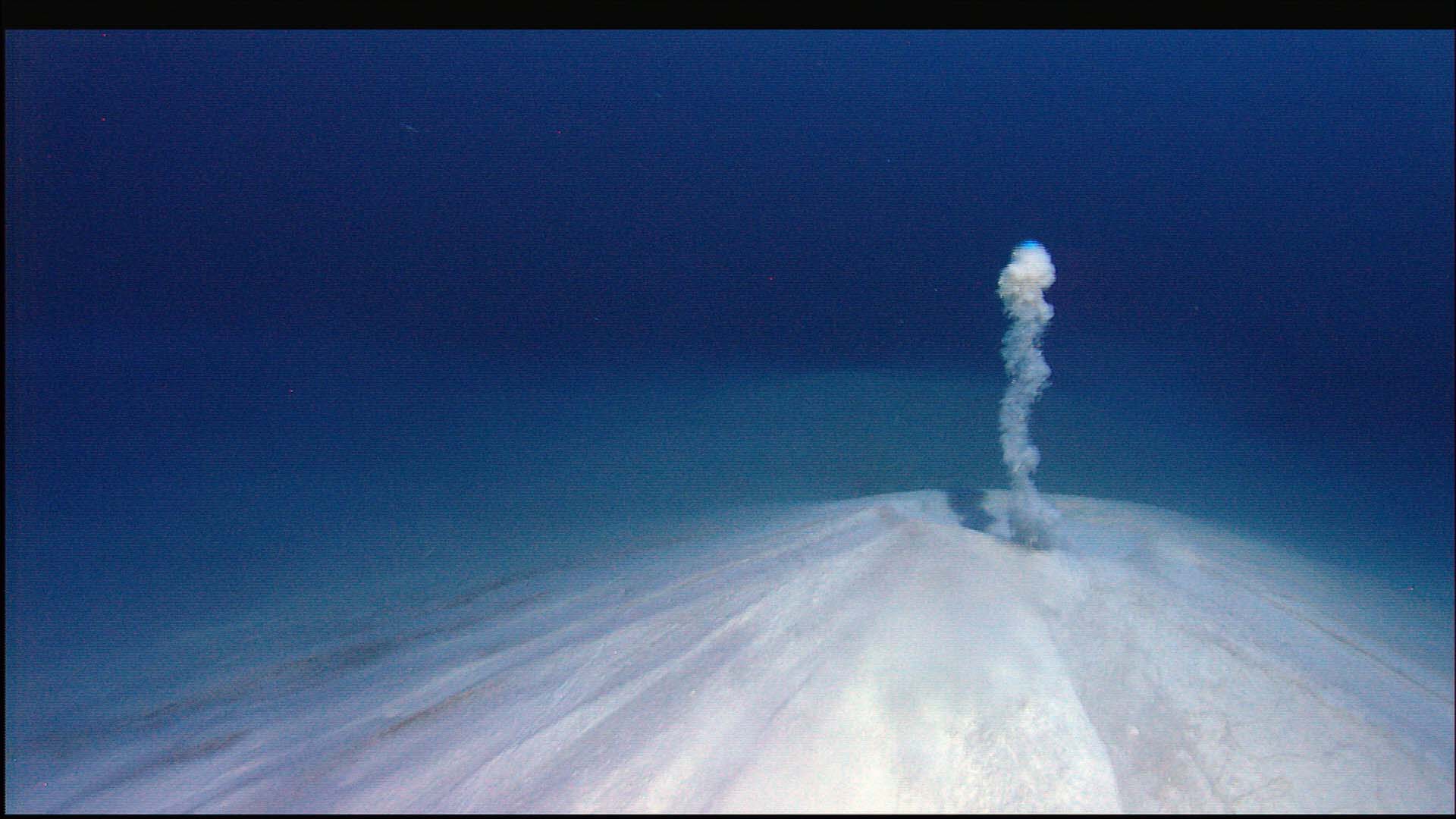 An eruption of mud out of the seafloor. 